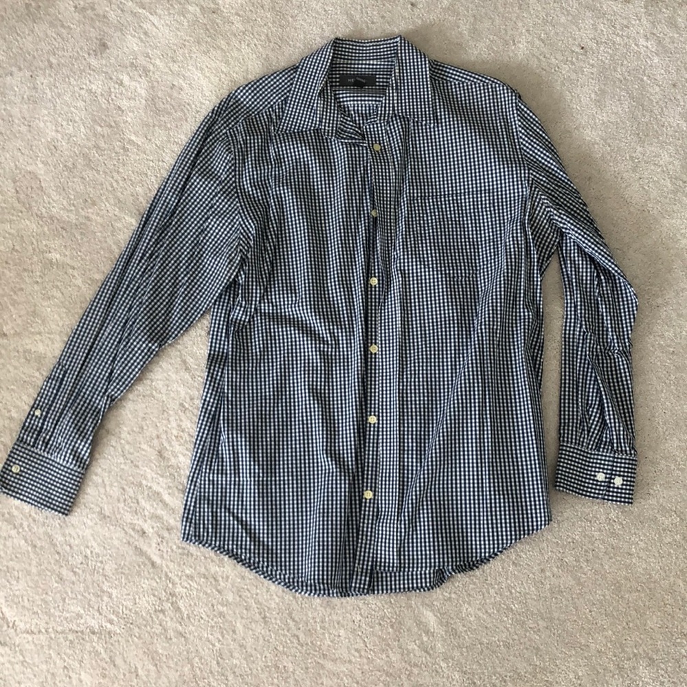 Men’s Merona Blue checkered button down size L